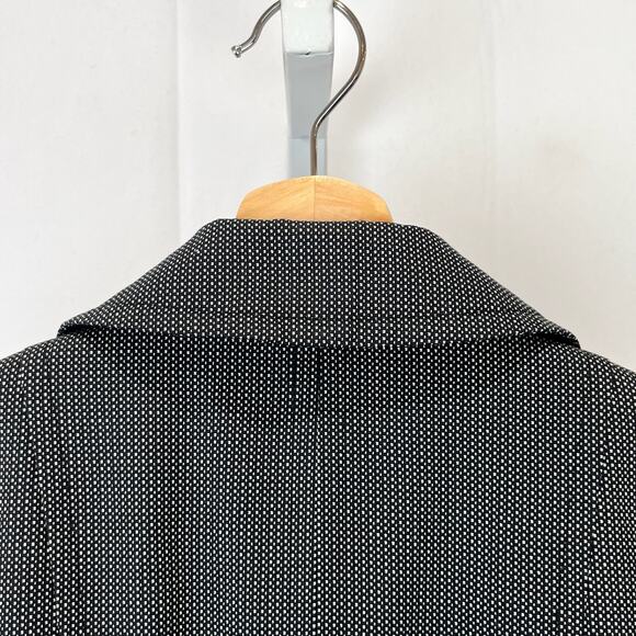 LOFT Ann Taylor Size XS Double Breasted Cotton Peacoat Jacket Lined Black Navy - Picture 6 of 7